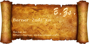 Berner Zsóka névjegykártya